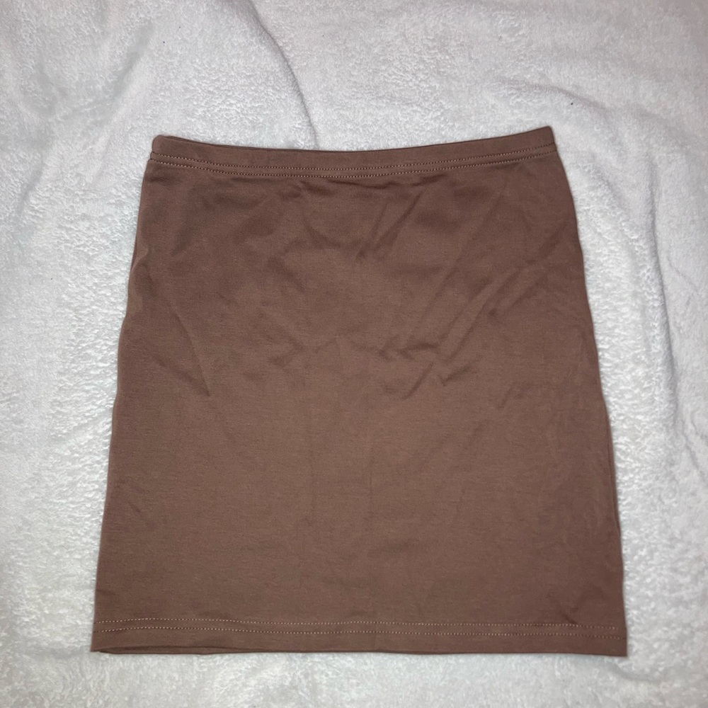 brown mini skirt